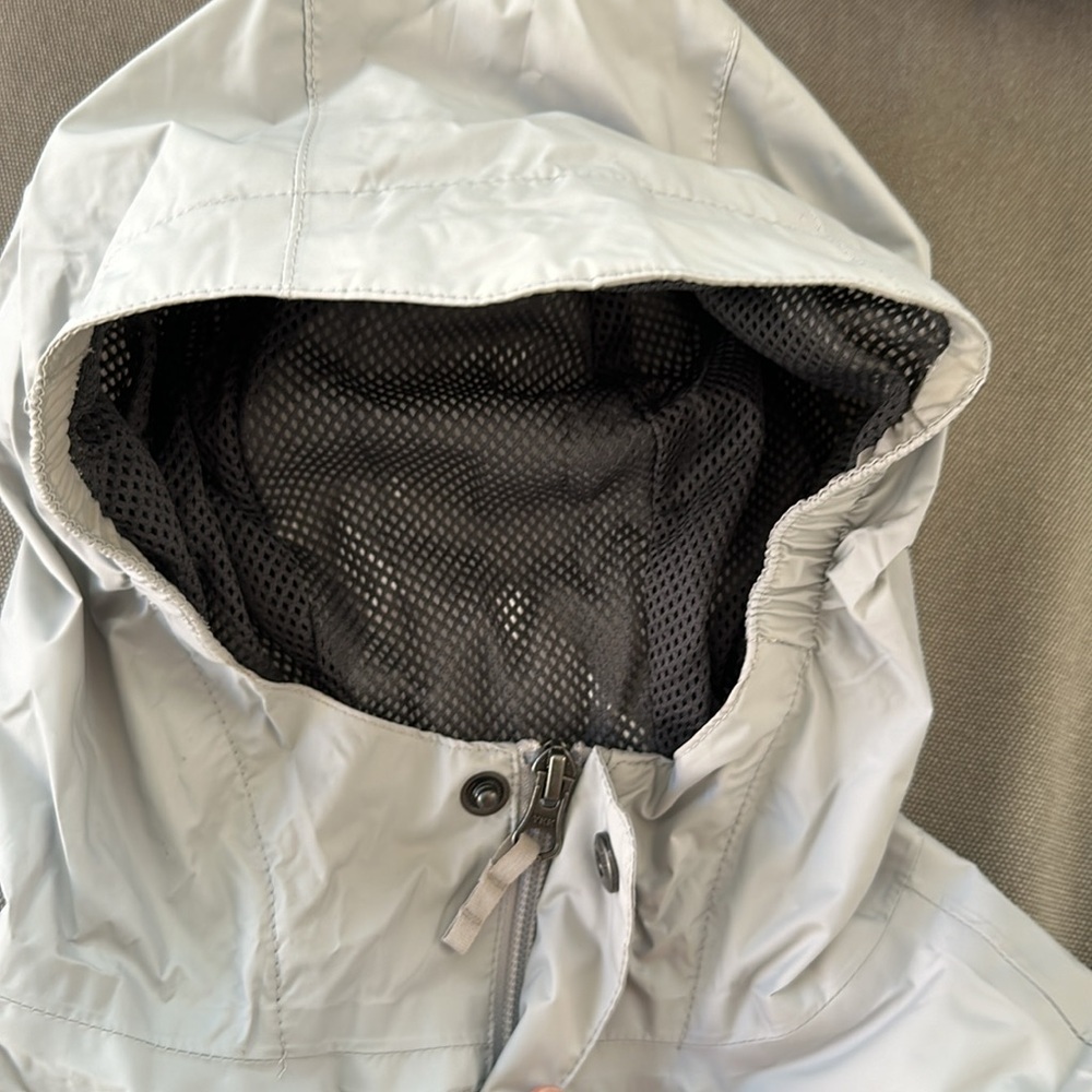 COLUMBIA Silver Gray Waterproof Hooded Jacket Kids M EUC - Picture 8 of 16